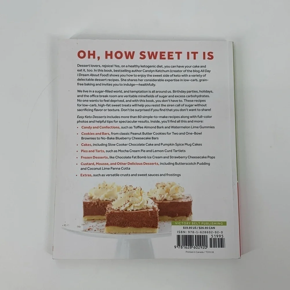 Easy Keto Desserts Cookbook By Carolyn Ketchum